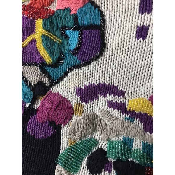 Vintage Lisa Nichols Sweater Pullover Women’s L Colorful Knit Multicolor Jewel - Picture 7 of 8